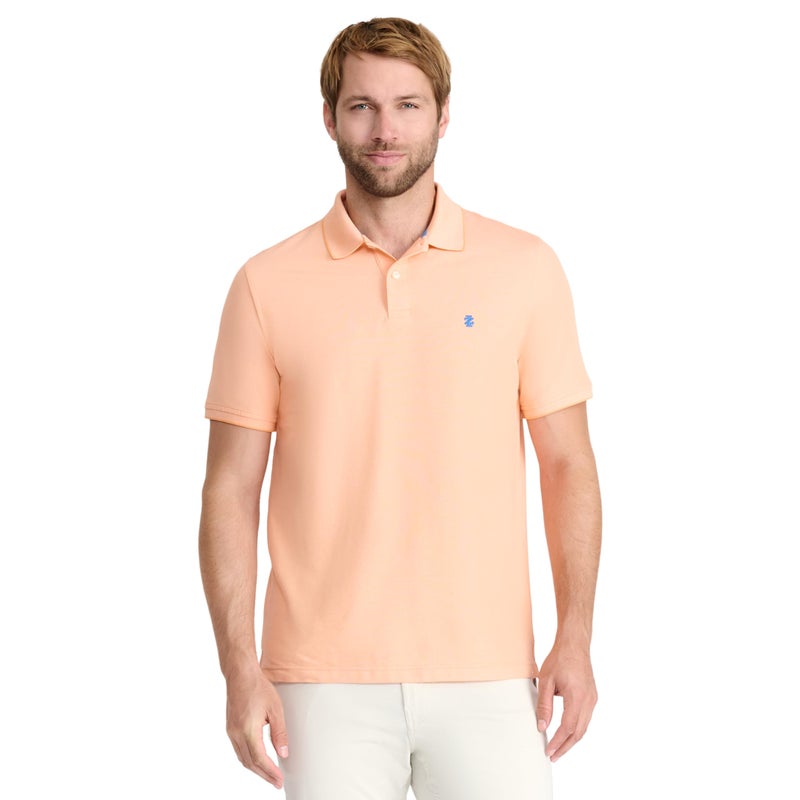 IZOD Mens Advantage Performance Short Sleeve Polo Shirt, Cantaloupe, Large US - Image 1